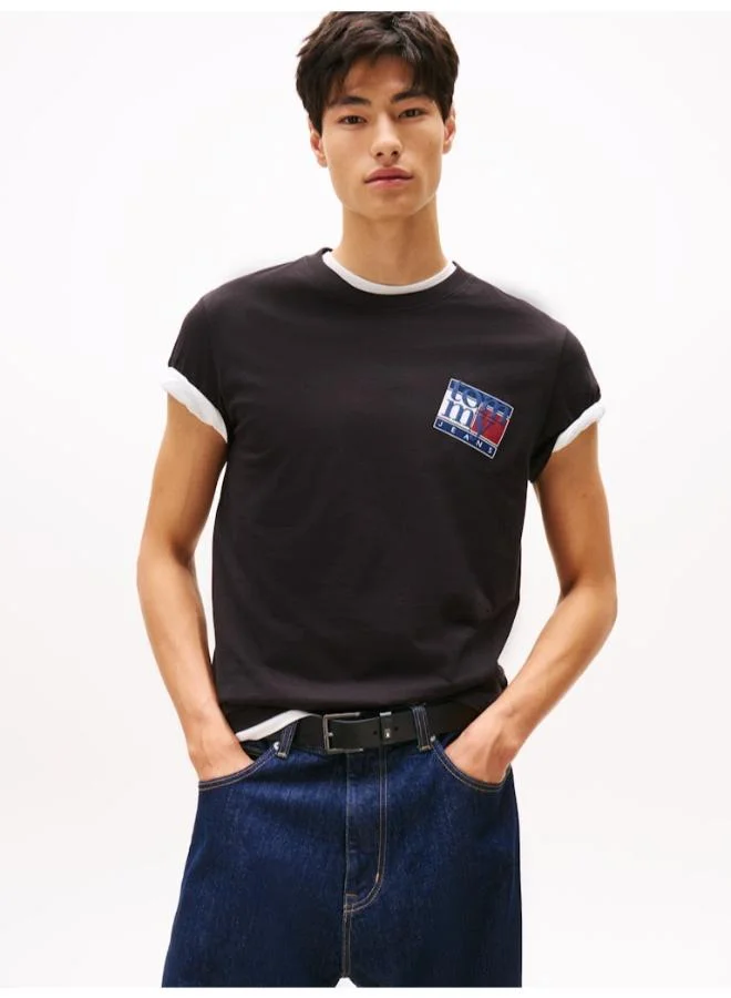 TOMMY JEANS Flag Logo Jersey Crew Neck T-Shirt